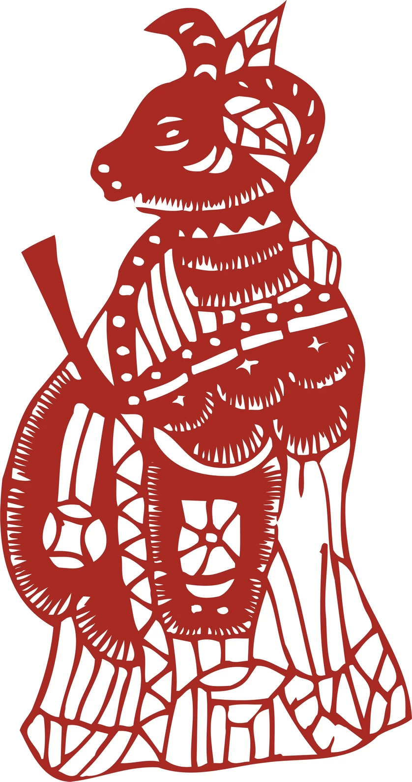 中国风中式传统喜庆民俗人物动物窗花剪纸插画边框AI矢量PNG素材【459】